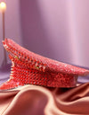 Red Rhinestone Luxury Festival Captain Hat Wedding Military Captain Hats Steampunk Caps Punk Rivets Sergeant Hat Masquerade