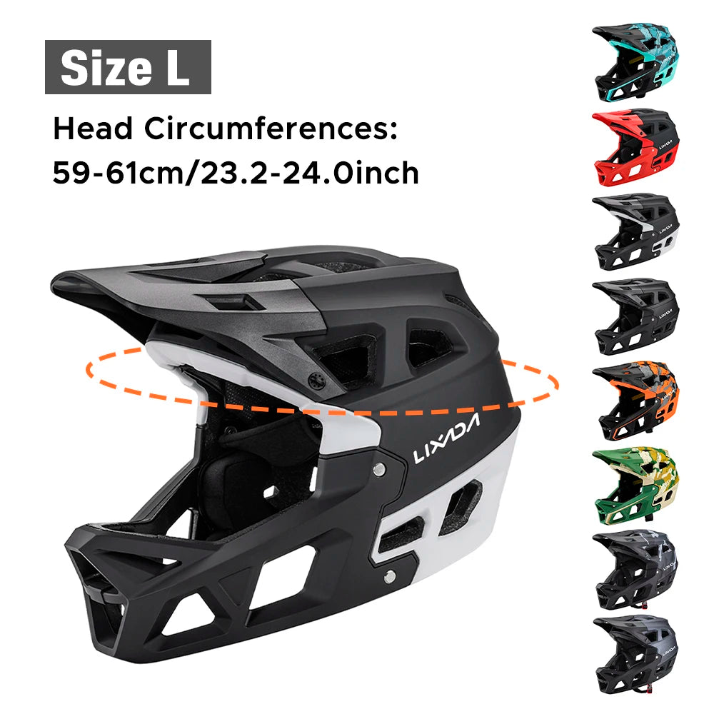 Full Face Mountain Bike Helmet Adult Racing Downhill MTB Helmet for Men/Women Adult Mountain Bike Helmet with Visor Over 31 Vent