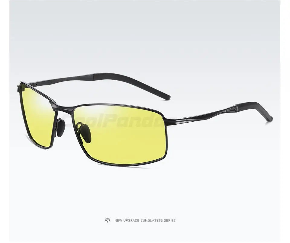 Aluminum Square Polarized Photochromic UV400 Day Night Driving Sunglasses for Men Women