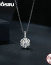 1.0 CT VVS1 D Moissanite Flower Wedding Charm Necklace 925 Sterling silver Round Diamond Cut Moissanite Pendant Necklace