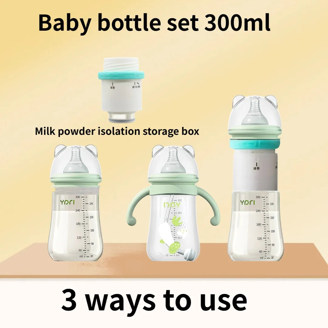 Baby bottle set children outdoor portable insulation 300 ml bottle milk warmer water powder separation fast milk patented design