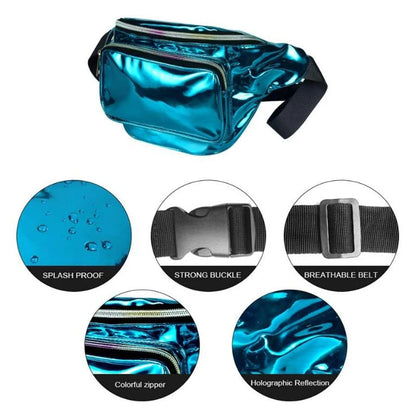 PVC Bum Hip Bag Fanny Pack Waterproof Waist Bags for Women Fashion Holographic Bag for Travel Shopper Waist Pack