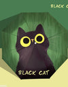 Portable Black Cat Umbrella 3 Folding Waterproof Windproof UV Protection Animal Rain Shine High Quality Umbrella for Rain Gear