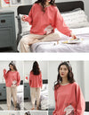 Women’s Winter Corduroy Cotton Pajama Set – Cute, Comfortable, Loose Long Sleeve Loungewear