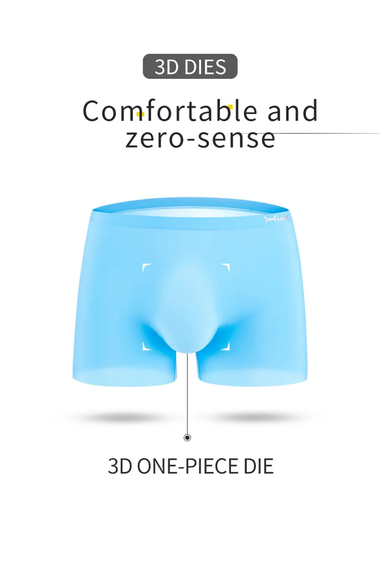 3-Pack Seamless Ice Silk Boxers for Men – Graphene Comfort