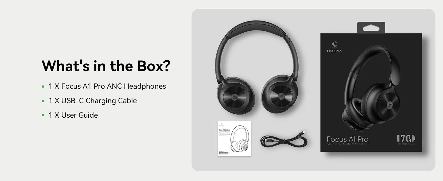 A1 Pro Bluetooth 6.0 Wireless ANC Headphones On Ear Hybrid Active Noise Canceling Headset With ENC Mic Low Latency Mode