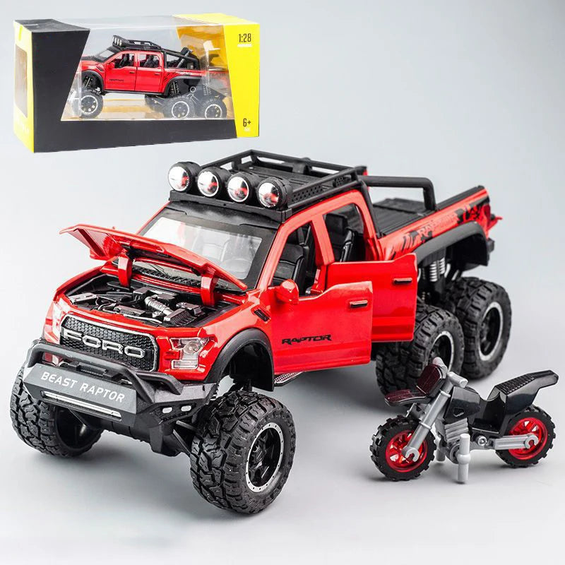 1:28 F150 Off Road Pickup Truck Alloy Diecast Model Car High Simulation Collections Home Trendy Toy Birthday Gift For Friend Boy
