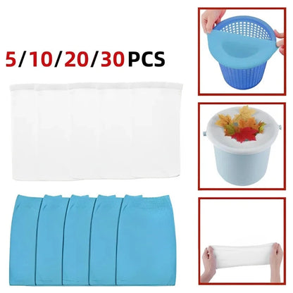 5/10/20/30Pcs/Set Filter Storage Pool Skimmer Socks Nylon Swimming Pool Filter Socks for Baskets Skimmers White Pool Supply