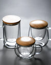 Creative Glass Tea Infuser Cup With Filter Transparent Flower Teacup  Handle Bamboo Lid Heat-resistant Fruit Tea Mug Drinkware
