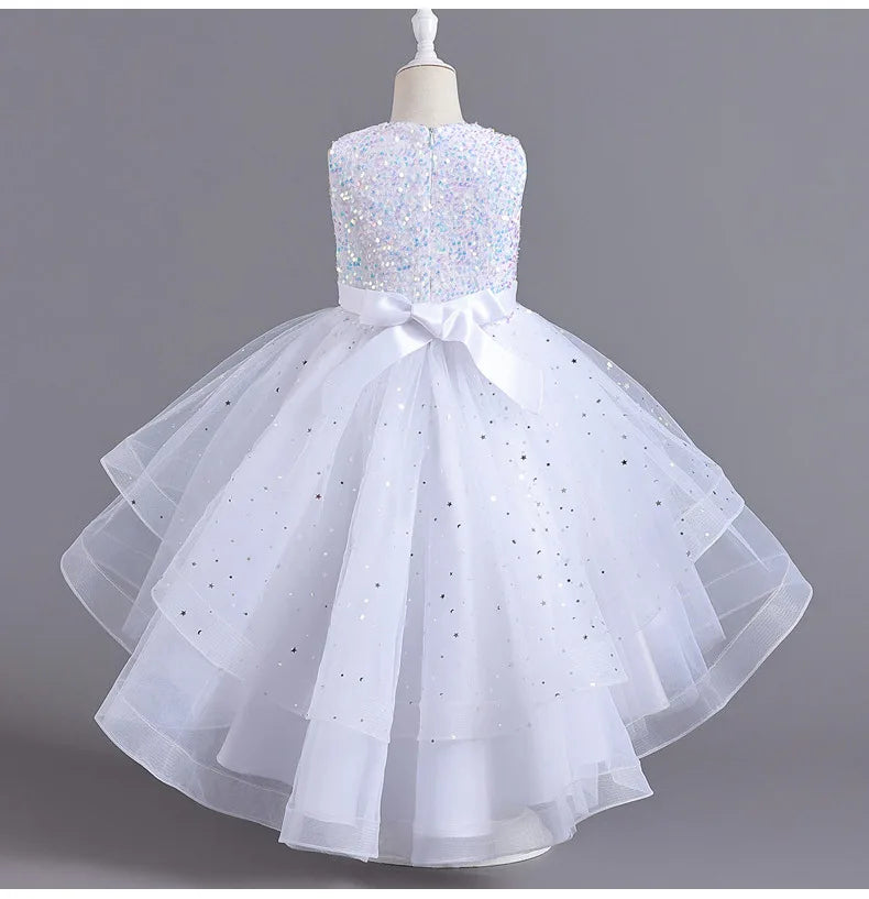 Sleeveless Ball Gown with Train Pageant and Recital Dress