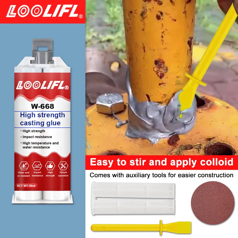 50ml Metal repair adhesive high-strength adhesive sealant welding metal adhesive strong thermal resistance casting AB adhesive