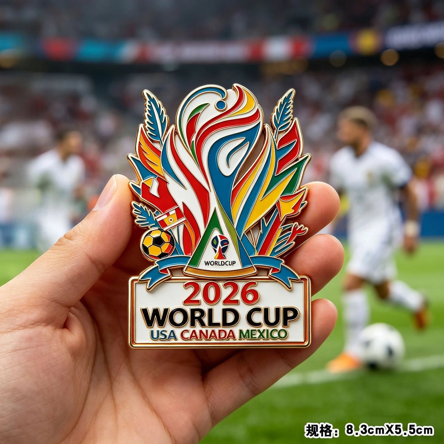 2026 Football Metal Fridge Magnet Soccer Fan Souvenir Home Decor