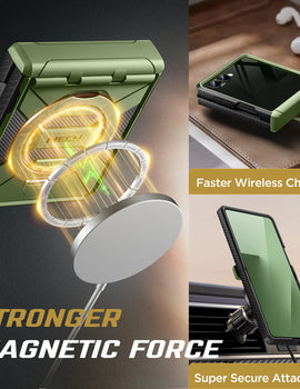 Magsafe  Stand for Z Flip 7 Case with Privacy Screen Protector Full Coverage Hinge Protection Shockproof Slim Phone Case