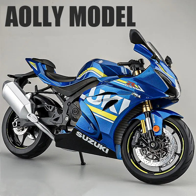 Diecast Suzuki GSX 1000R Racing Motorcycle Model 1 to 9 Scale
