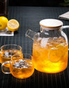 1L/1.8L Borosilicate Glass Teapot Set Clear Teapots With Cup Removable Filter Spout Drinkware For Loose Leaf Blooming Tea