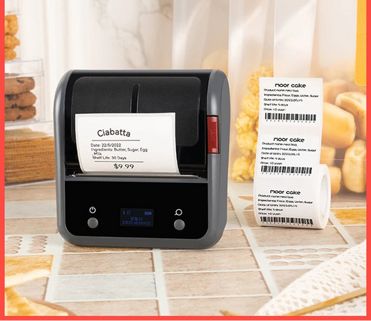 B3S Barcode Thermal Label Printer, Bluetooth Wireless Sticker Maker 20–75mm, Portable Inkless Label Printer for Clothing Jewelry & Shipping