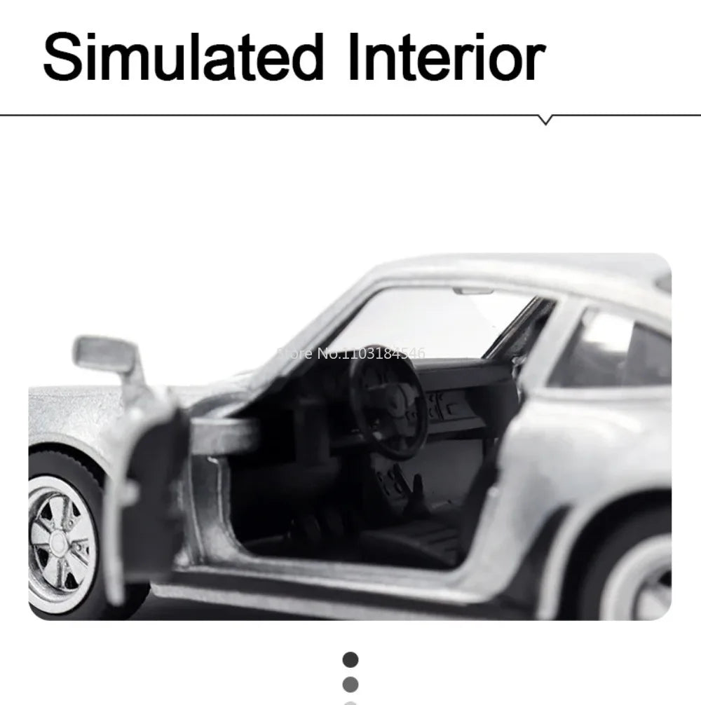 1/36 Scale Porsche 911 Turbo Toy Car Model Alloy Diecast Retro Racing with Pull Back Scale Model Car Toy for Boy Gift Collection