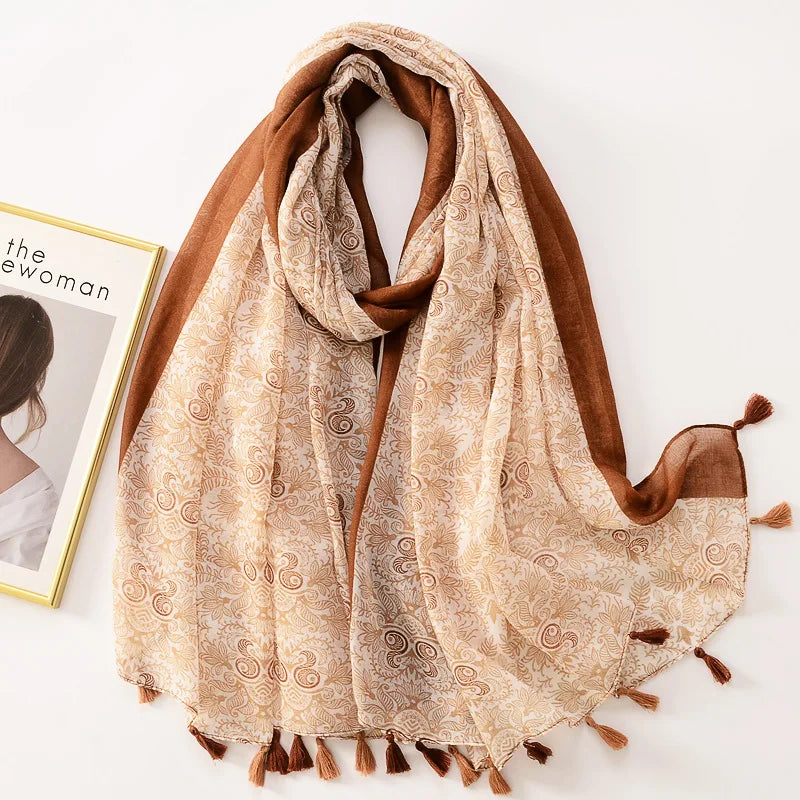 Bandannas Designer Scarf Luxury Scarves Woman Scarf Elegant Women's Shawls For Cotton Veils Bandana Brand