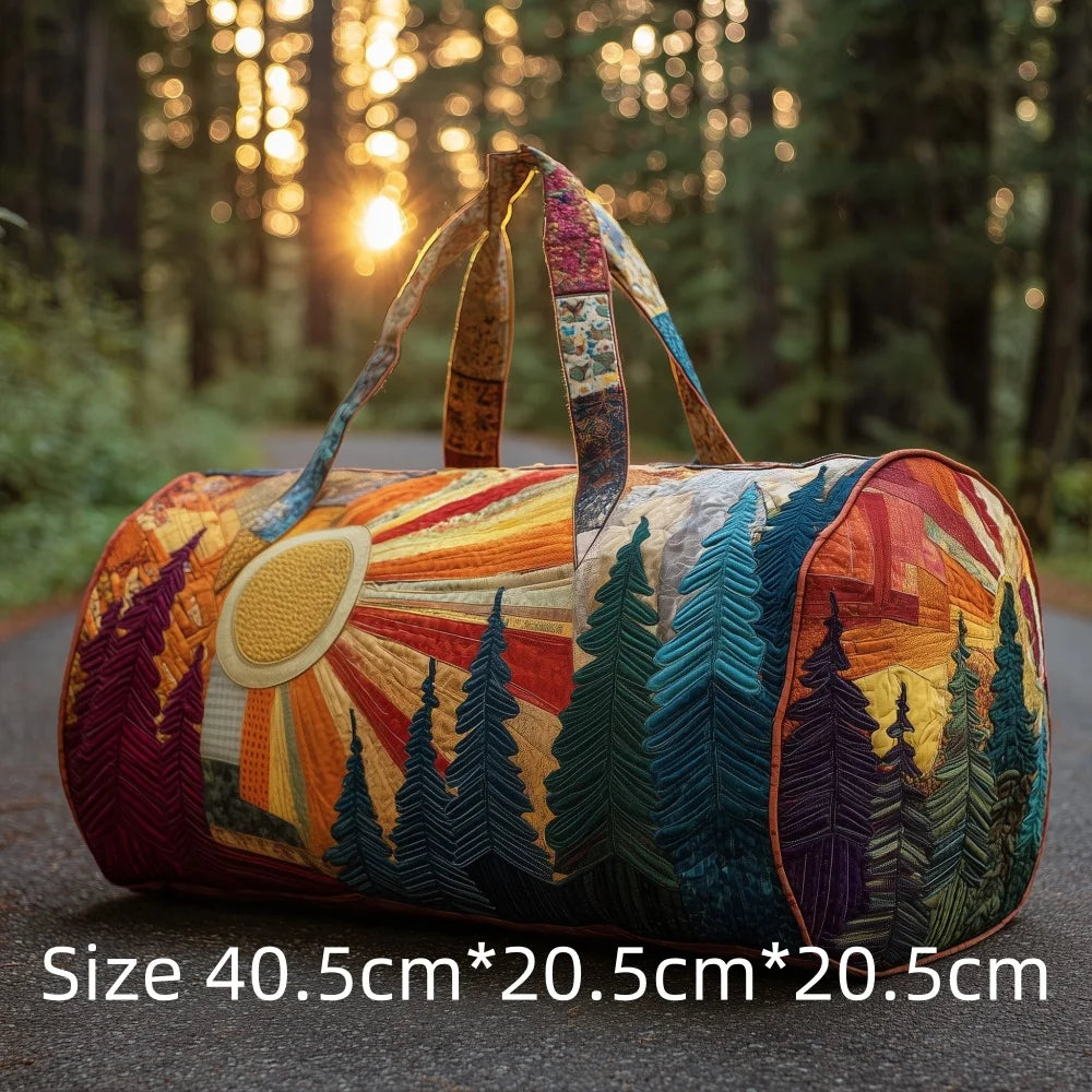 Hot Sale 3D Quilted Bag for Women Colorful Sun Pattern Travel Tote Bag Desert Cactus Forest Print Weekender Overnight Beach Bag