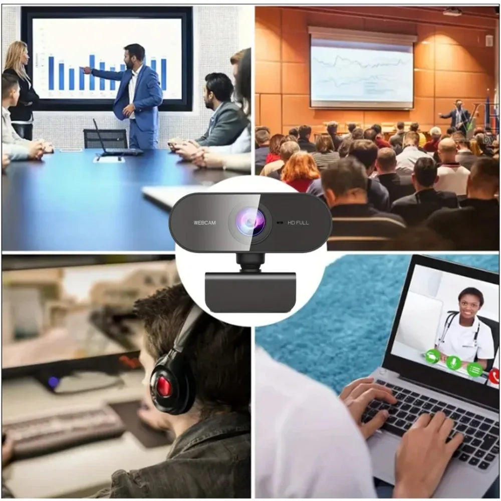 Webcam 1080P Web Cam for Pc Drive-free USB Rotatable Camera with Microphone for Desktop Computer for Video Calling Conference