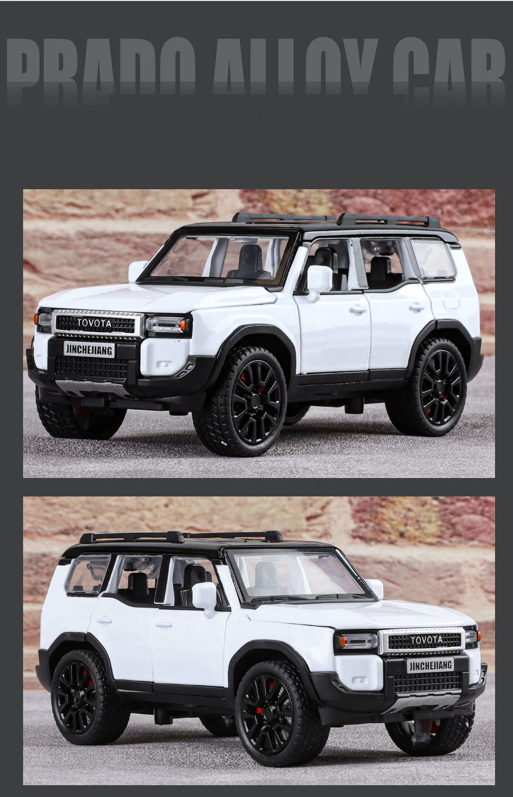 1/32 PRADO Land Cruiser Alloy Car Model Diecast Metal Off-road Vehicle Car Model Simulation Sound and Light Toy Gift