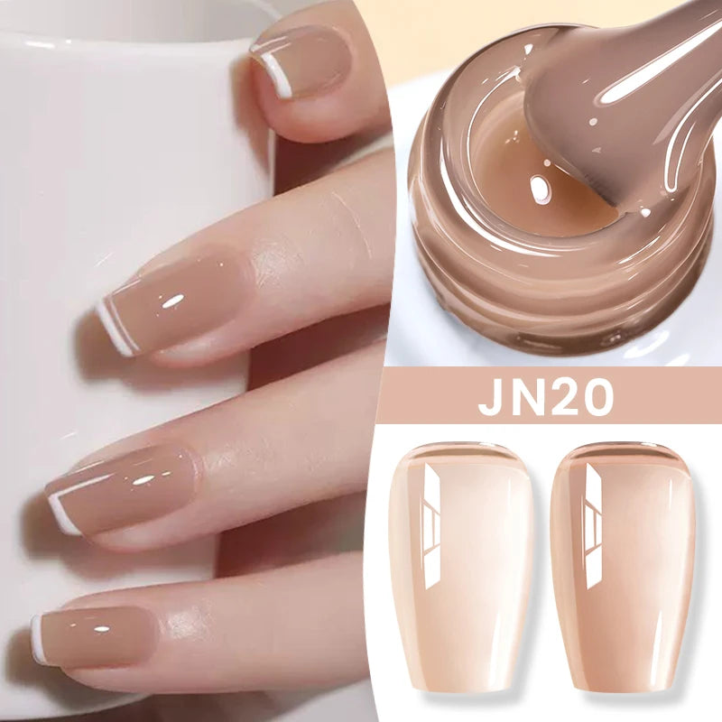 10ml Jelly Nude Gel Nail Polish Autumn Amber Semi Transparent Manicure Soak off UV LED Nails Gel Varnish