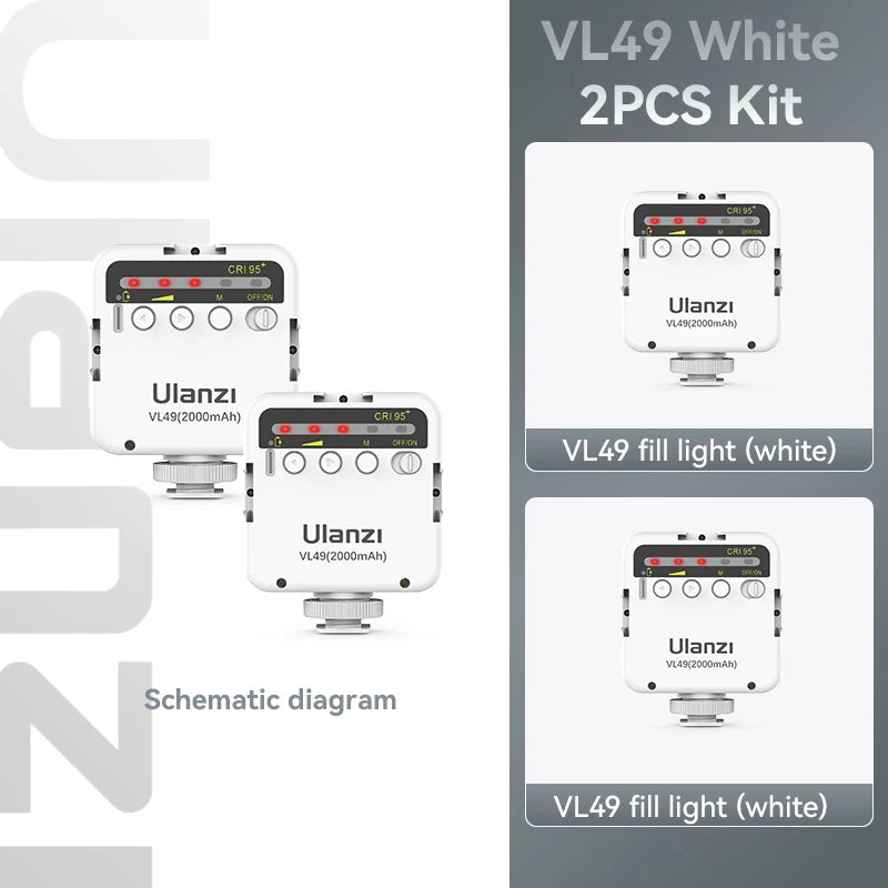 Mini Vlog LED Fill Light 6W 5500K Rechargeable 2000mAh Dimmable Phone Video Lighting