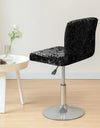 1PC Shiny Velvet Short Bar Chair Covers Stretch Back Bar Stool Covers Small Size Dining Barstool Slipcovers Party Banquet Decor