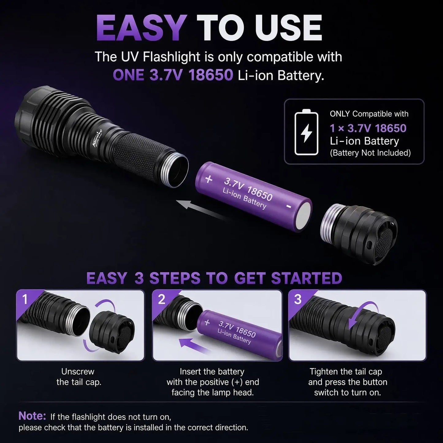 Red Light Rechargeable LED Flashlight