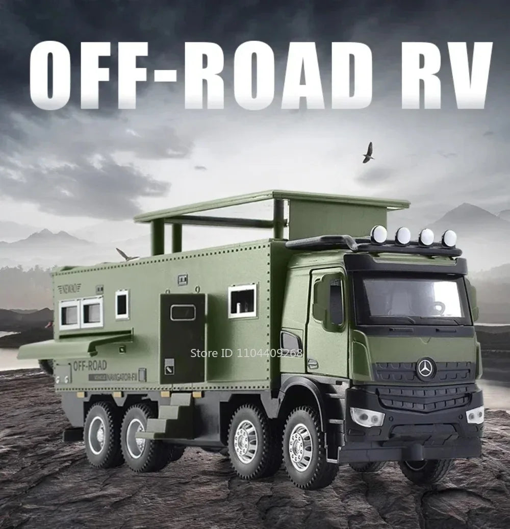 1:24 NOMADISM Raptor F150 RV Alloy Model Car Toy Metal Diecast Miniature Off Road Vehicle Models Sound Light Toys For Gifts