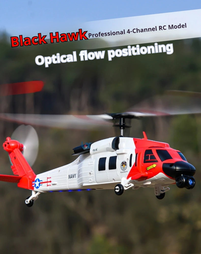 FB06 Black Hawk Remote Control Helicopter 4 Channel Optical Flow Positioning Simulation Model