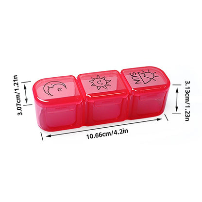 Pill Box Mini Pill Case 3 Grids Tablet Pill Organizer Case Dispenser Travel Tablet Holder Container Medicine Drug Storage Box