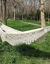 286*140cm Hammock Large Brazilian Macrame Fringe Double Deluxe Hammock Swing 2 Person Net Chair Outdoor Hanging Hammock Swings