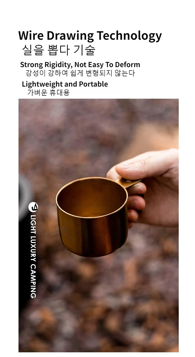 Portable Outdoor Travel Camping Tea Coffee Mug Cup 304 Stainless Steel Water Cup for Picnic Hiking