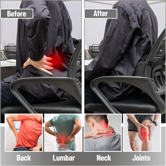 Ergonomic Memory Foam Lumbar Support Cushion for Car Office and Home