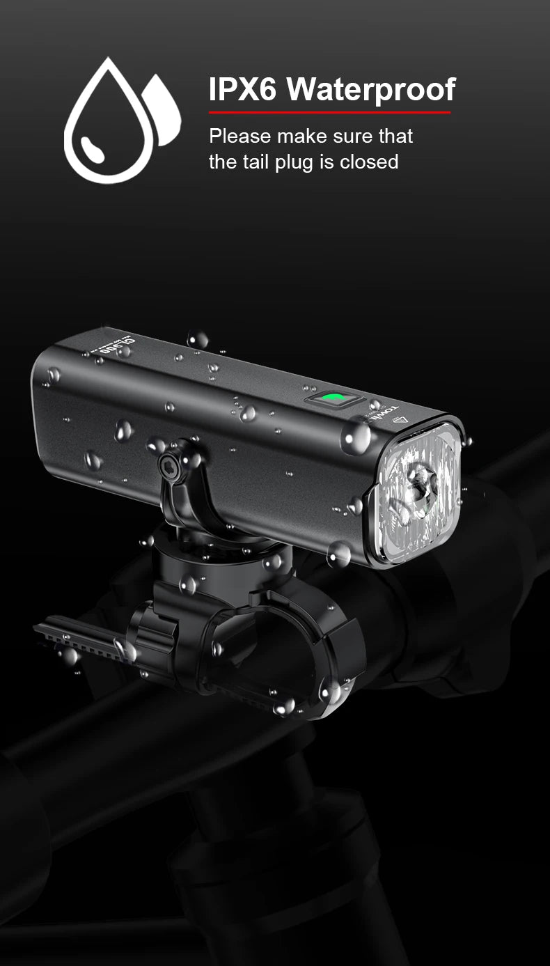 CL900 Bike Front Light 900 Lumens TYPE-C Rechargeable Bicycle Light IPX6 Cycling Headlight LED Flashlight MTB Bike Lamp