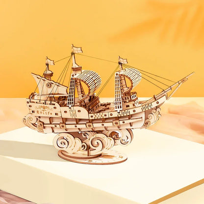 3D Wooden Puzzle Games Boat & Ship Model Toys For Children Kids Girls Birthday Gift