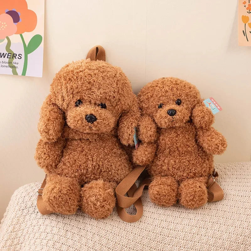 Cute Teddy Dog Plush Backpack Soft Shoulder Bag