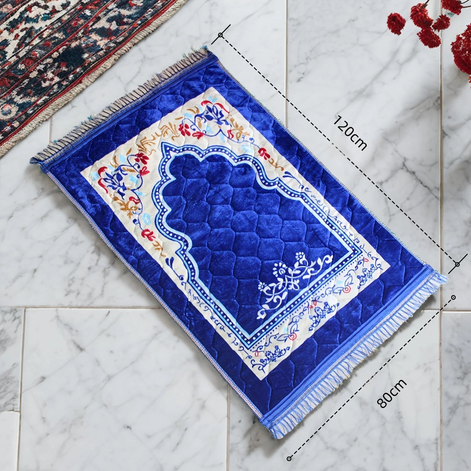 Muslim Prayer Rug Soft 80*120cm Large Prayer Mat Islam Padded Islamic Prayer Mat Thick for Men and Women
