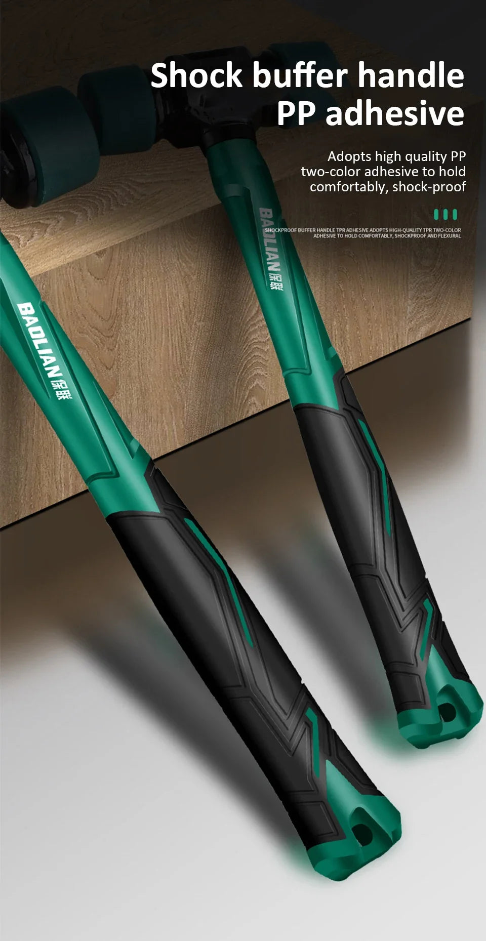 Rubber Hammer Transformable Multifunctional High Resilience Rubber Hammer Anti-vibration and Non-slip Professional Work Tools