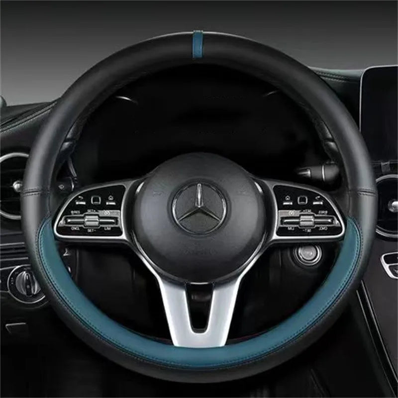 Universal Microfiber Leather Car Steering Wheel Cover 37CM 38CM
