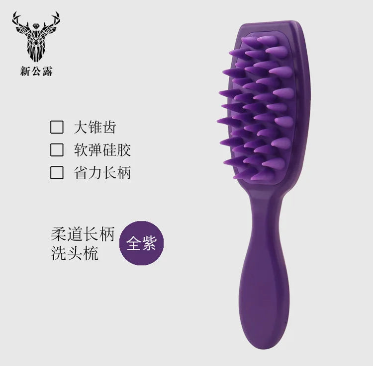 Silicone Shampoo Brush Head Scalp Massage Comb Clean The Scalp Thoroughly Body Massage Brush Bath Brush Salon Hairdressing Tool