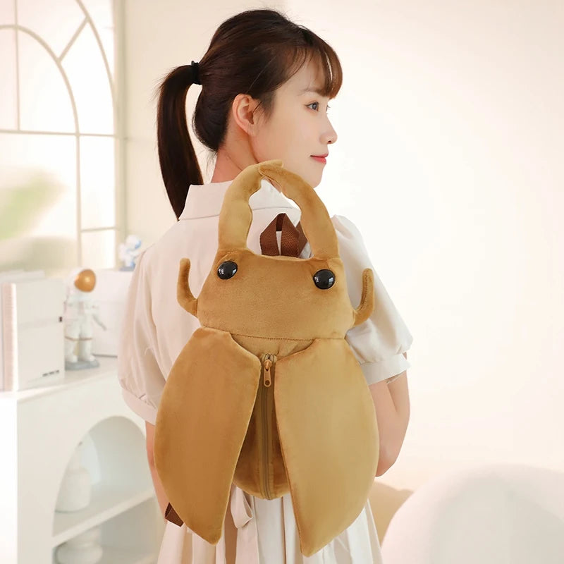 Creative Beetle Plush Backpack Soft Insect Stuffed Bag