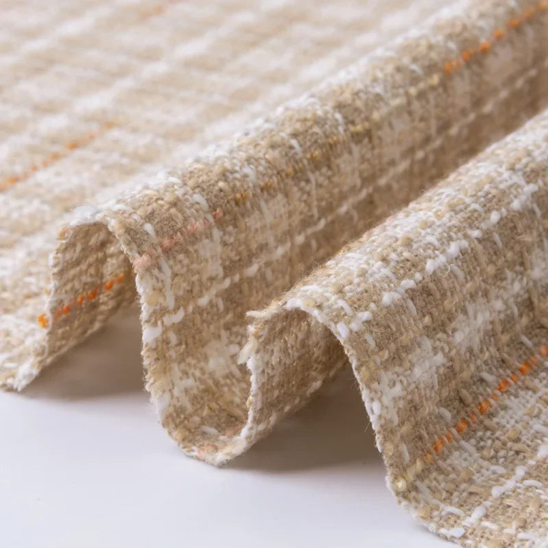 0.5M/1M/2M/3M High Quality fiber plaid woven tweed fabric for garment DIY coat clothing sewing quilting Cloth by the meter