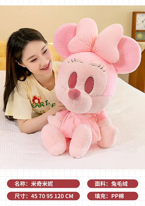 Kawaii Mickey Minnie Plush Toy Couple Doll Stuffed Dolls Animal Kids Birthday Gift for Girls Soft Cuddly Pillow Pal Wholesale