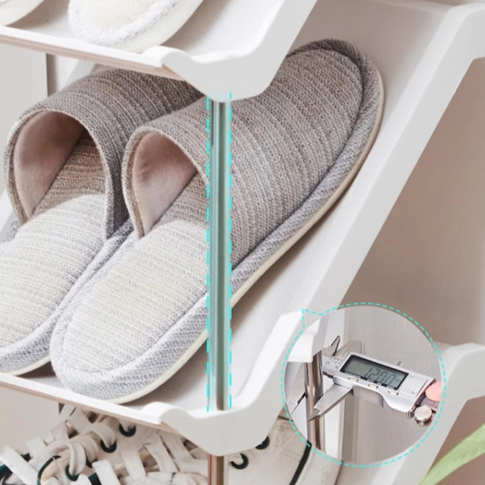 Plastic Shoe Shelf Simple Multi-Layer Living Room Vertical Shoes Racks Narrow Stackable Free Standing Shoes Entryway Or Bedroom