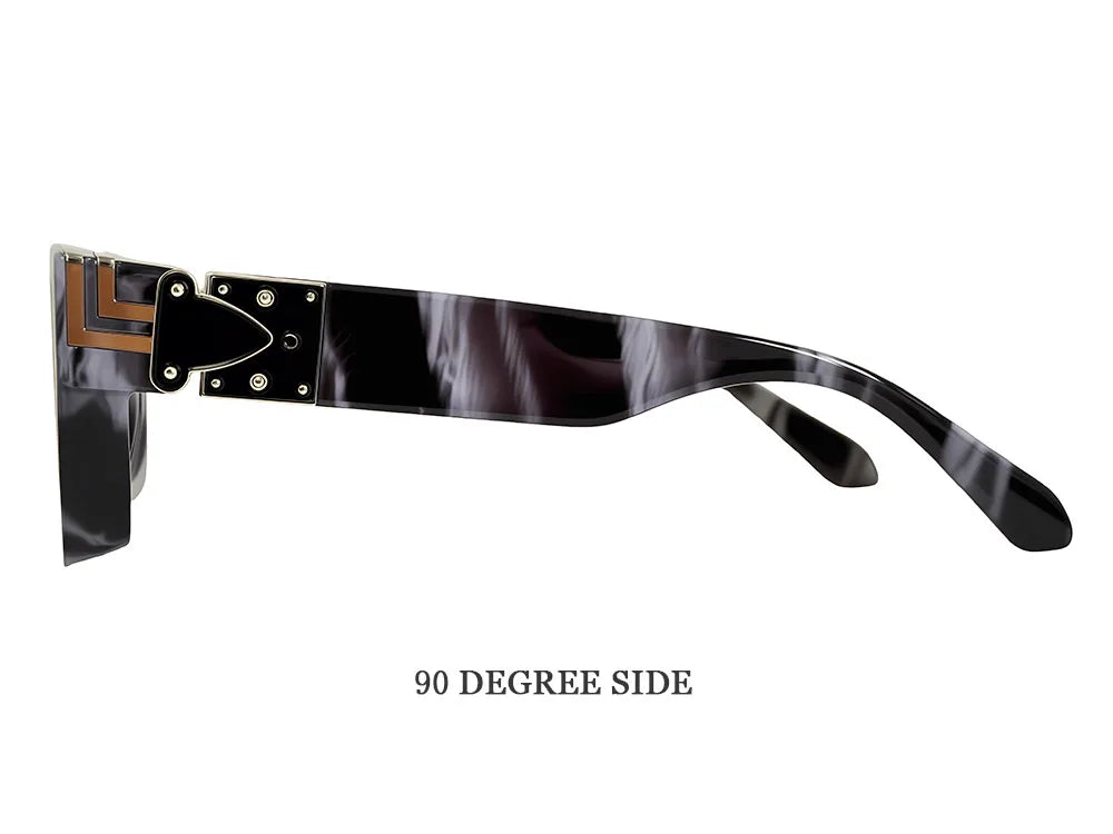 Vintage Square Thick Frame Sunglasses With UV400 Protection