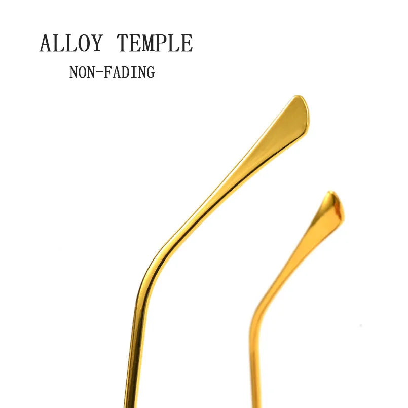 Rimless Wooden Sunglasses With UV400 Protection