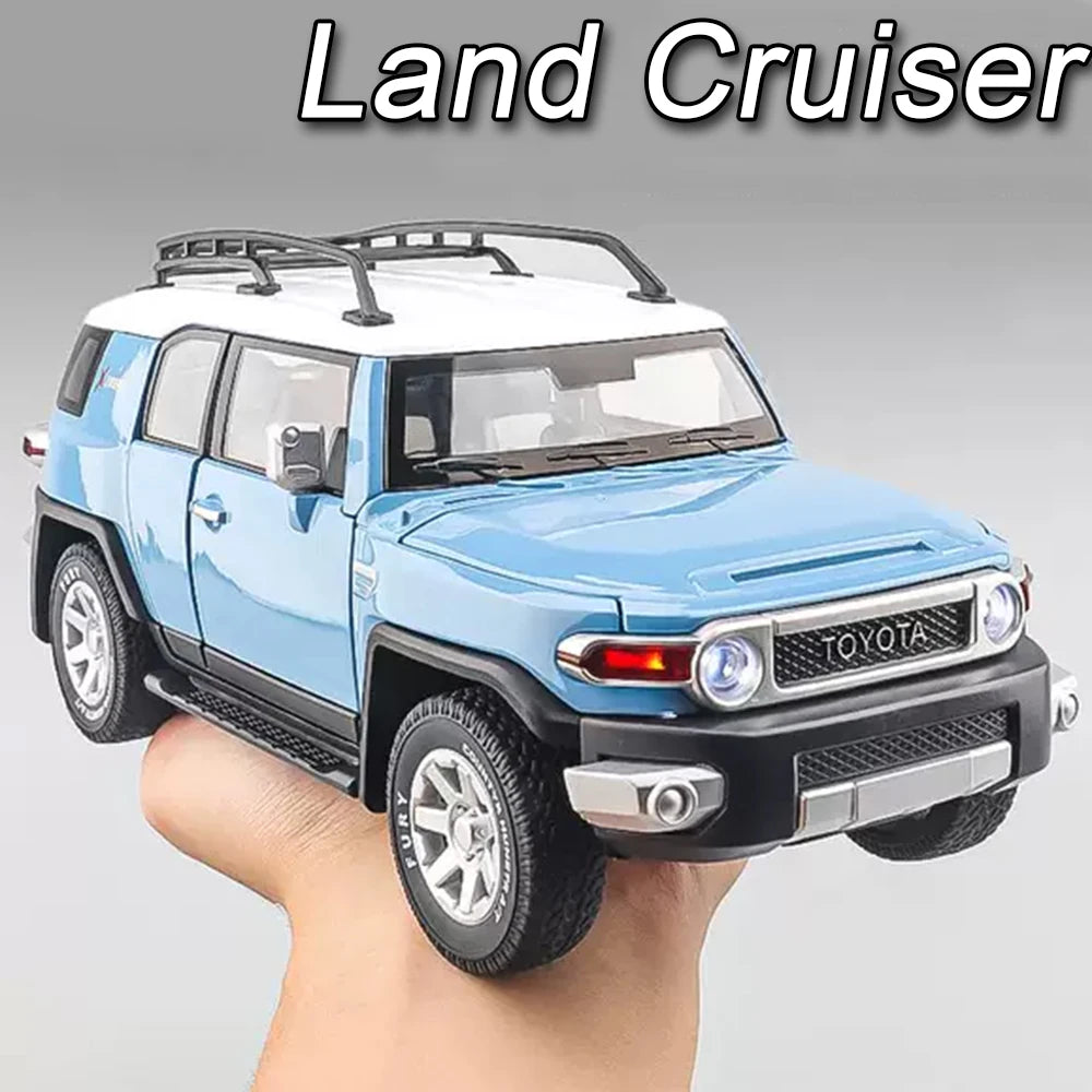 1:24 Land Cruiser FJ LC80 Toy Model Diecast Alloy Car Sound Light Pull Back Doors Opened Miniature Vehice Friend's Birthday Gift