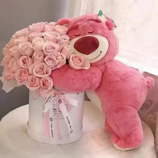 Disney Toy Story Lotso Cute Bear Strawberry Sofa Plush Pillow Stuffed Toys  Girls Friends Festivals Birthday Gift